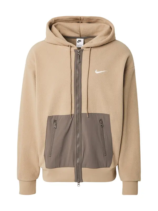 Nike Sportswear Nike Sportswear Jopa na zadrgo  bež / barva blata / bela