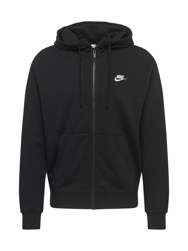 Nike Sportswear Nike Sportswear Jopa na zadrgo 'Club'  črna / bela