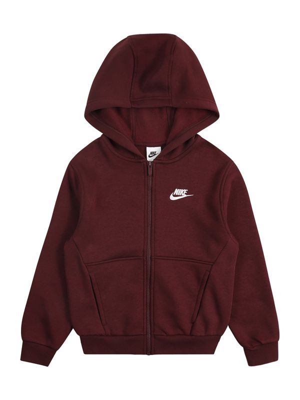 Nike Sportswear Nike Sportswear Jopa na zadrgo 'CLUB FLC'  burgund / bela