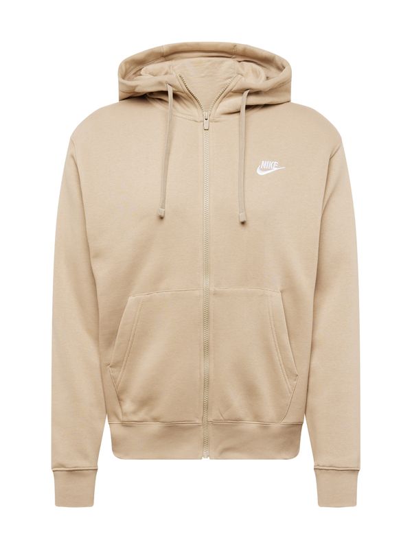 Nike Sportswear Nike Sportswear Jopa na zadrgo 'Club Fleece'  bež / bela