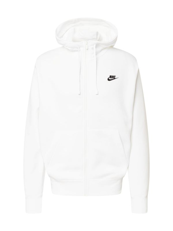 Nike Sportswear Nike Sportswear Jopa na zadrgo 'Club Fleece'  črna / bela