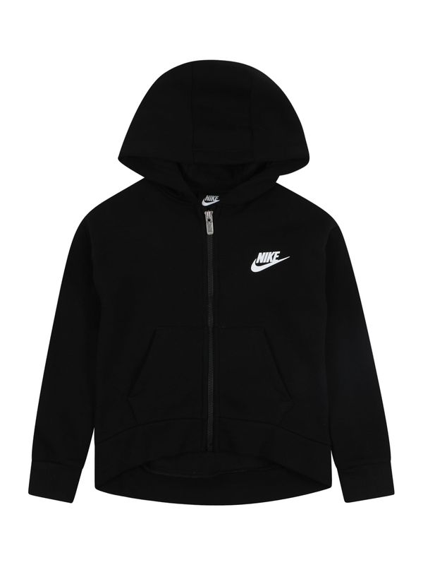 Nike Sportswear Nike Sportswear Jopa na zadrgo 'Club Fleece'  črna / bela