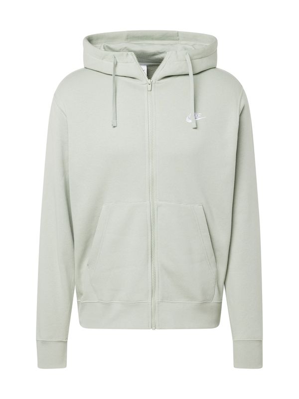 Nike Sportswear Nike Sportswear Jopa na zadrgo 'Club Fleece'  pastelno zelena / bela