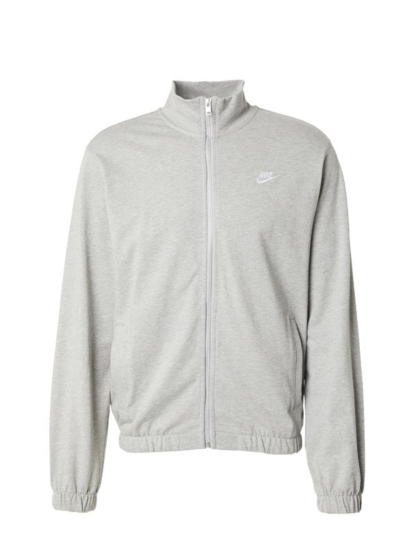 Nike Sportswear Nike Sportswear Jopa na zadrgo 'CLUB'  pegasto siva / bela