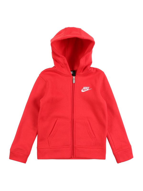 Nike Sportswear Nike Sportswear Jopa na zadrgo 'Club'  rdeča / bela