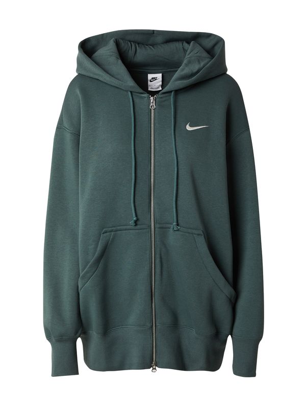 Nike Sportswear Nike Sportswear Jopa na zadrgo 'PHNX FLC'  smaragd / bela