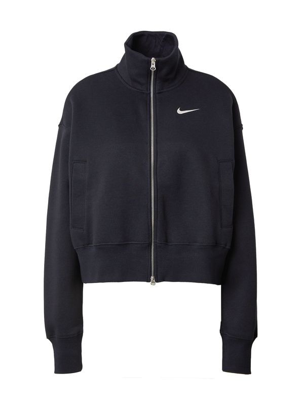 Nike Sportswear Nike Sportswear Jopa na zadrgo 'PHOENIX FLEECE'  črna / bela