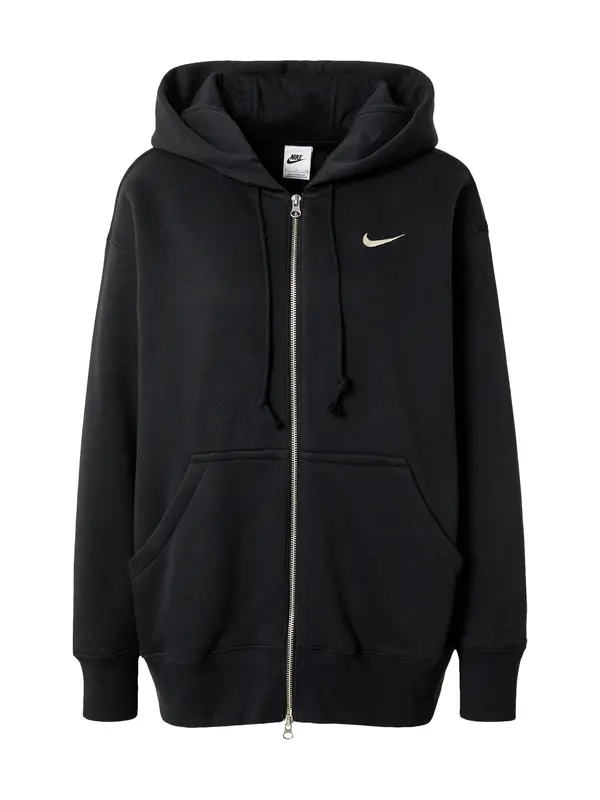 Nike Sportswear Nike Sportswear Jopa na zadrgo 'Phoenix Fleece'  črna / bela