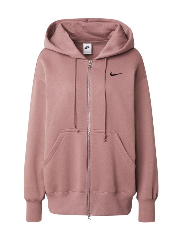 Nike Sportswear Nike Sportswear Jopa na zadrgo 'Phoenix Fleece'  mauve / črna