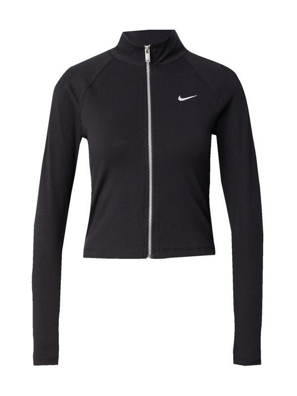 Nike Sportswear Nike Sportswear Jopa na zadrgo 'Swoosh'  črna / bela