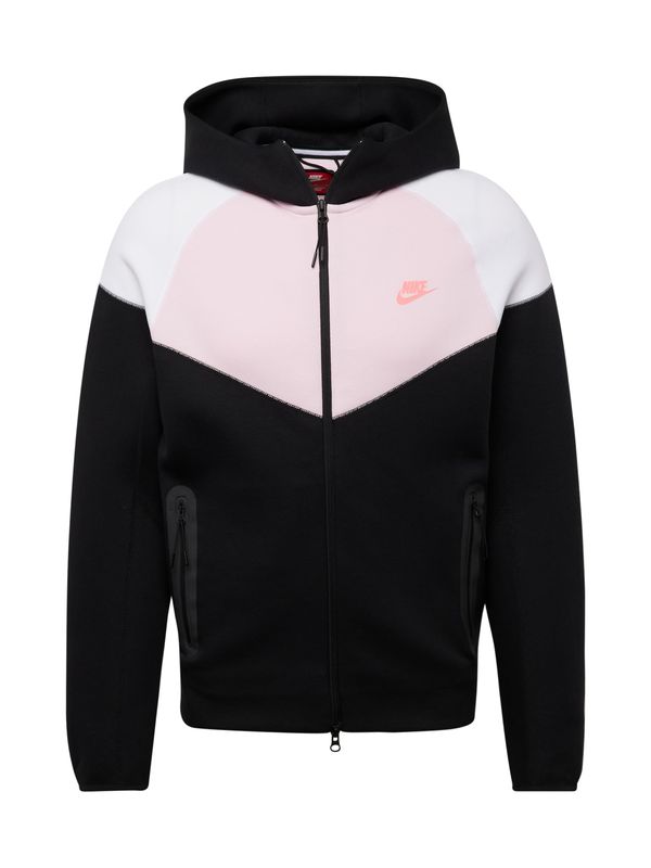 Nike Sportswear Nike Sportswear Jopa na zadrgo 'TCH FLEECE'  staro roza / pastelno roza / črna / bela