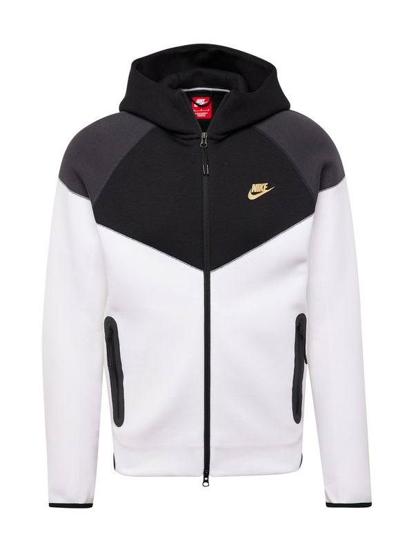 Nike Sportswear Nike Sportswear Jopa na zadrgo ' TCH FLEECE'  zlata / temno siva / črna / bela