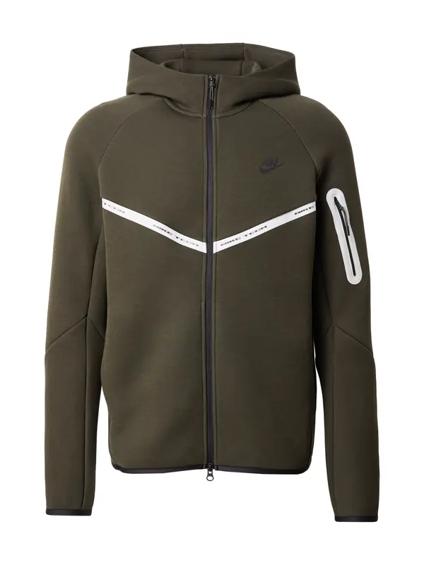 Nike Sportswear Nike Sportswear Jopa na zadrgo 'TECH FLC'  oliva / črna / bela
