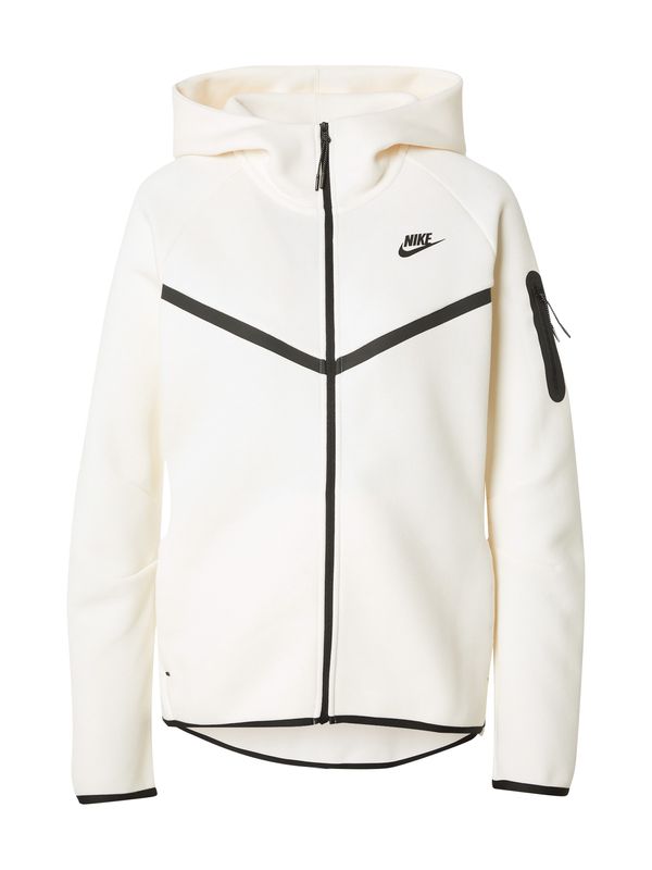 Nike Sportswear Nike Sportswear Jopa na zadrgo 'TECH FLEECE 2'  črna / bela