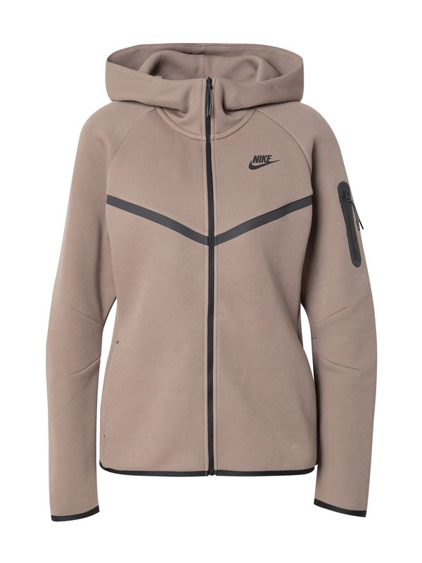 Nike Sportswear Nike Sportswear Jopa na zadrgo 'TECH FLEECE 2'  mokka / črna