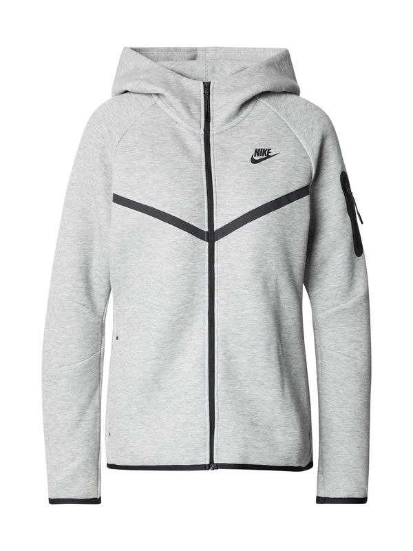 Nike Sportswear Nike Sportswear Jopa na zadrgo 'TECH FLEECE 2'  svetlo siva / črna