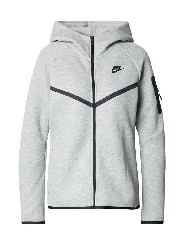 Nike Nike Sportswear Jopa na zadrgo 'TECH FLEECE 2'  svetlo siva / črna
