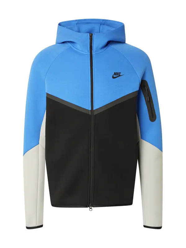 Nike Sportswear Nike Sportswear Jopa na zadrgo 'Tech Fleece'  azur / svetlo siva / črna