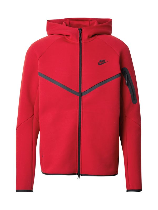 Nike Sportswear Nike Sportswear Jopa na zadrgo 'TECH FLEECE'  češnjevo rdeča / črna