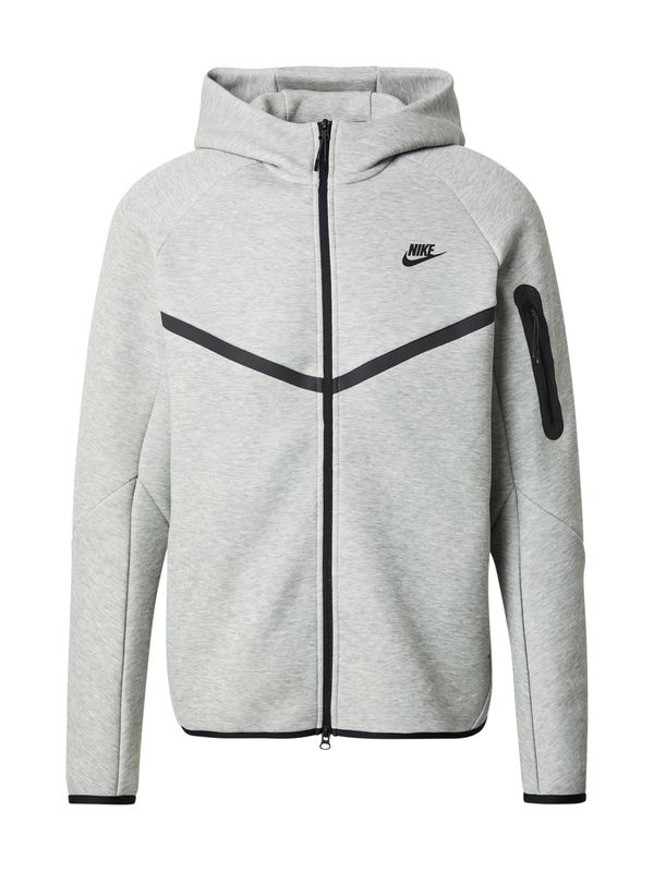 Nike Sportswear Nike Sportswear Jopa na zadrgo 'TECH FLEECE'  temno siva / pegasto siva / črna