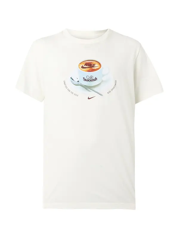 Nike Sportswear Nike Sportswear Majica 'CAFE SWOOSH MUG'  svetlo bež / karamel / temno rdeča / srebrna