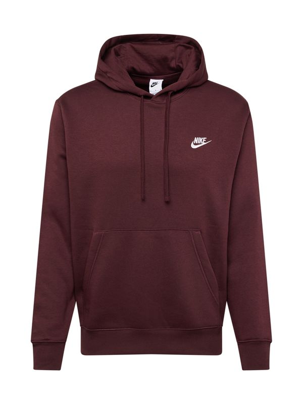 Nike Sportswear Nike Sportswear Majica 'Club Fleece'  burgund / bela