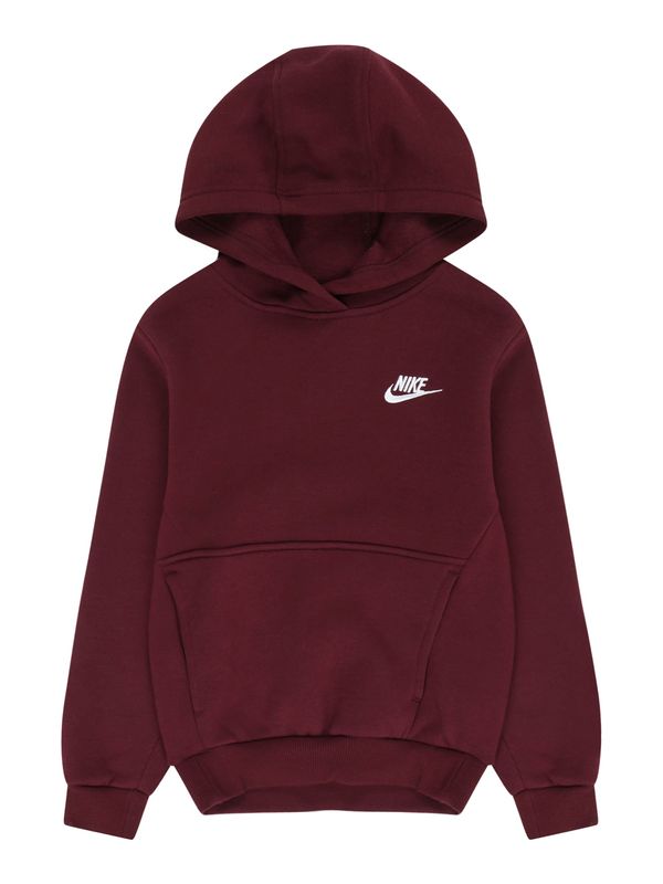 Nike Sportswear Nike Sportswear Majica 'Club Fleece'  rjasto rjava / bela