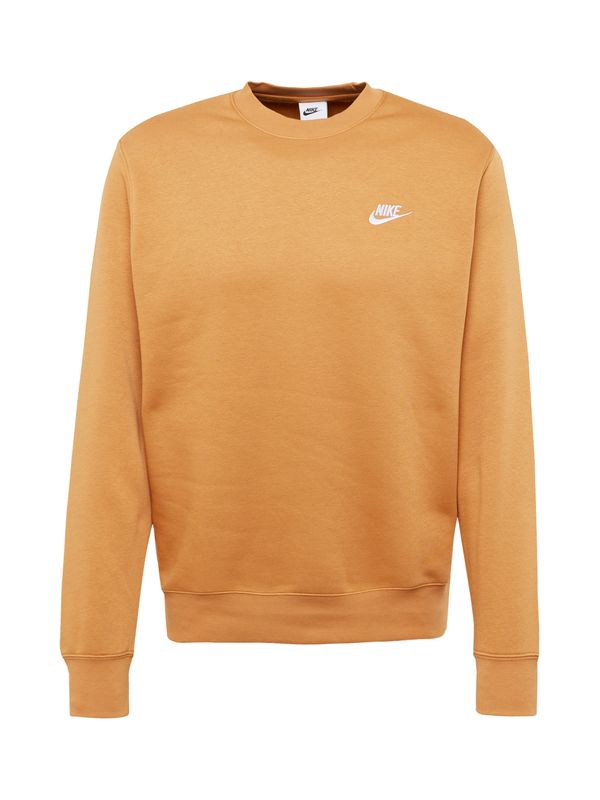 Nike Sportswear Nike Sportswear Majica 'CLUB Fleece'  svetlo oranžna / bela