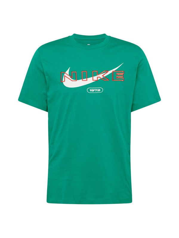 Nike Sportswear Nike Sportswear Majica 'Club'  zelena / rdeča / bela