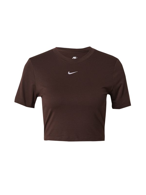 Nike Sportswear Nike Sportswear Majica 'Essential'  temno rjava / bela