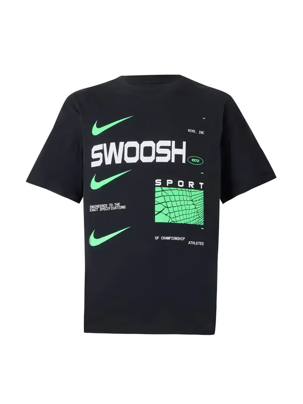 Nike Sportswear Nike Sportswear Majica 'M90 SWOOSH'  svetlo zelena / črna / bela
