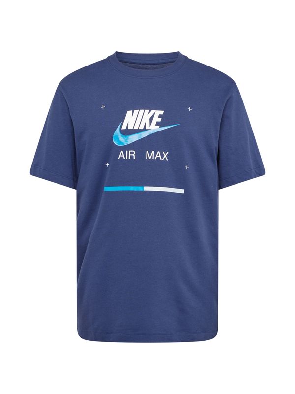 Nike Sportswear Nike Sportswear Majica  mornarska / svetlo modra / bela