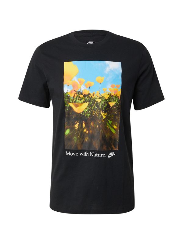 Nike Sportswear Nike Sportswear Majica  nebeško modra / oliva / oranžna / črna