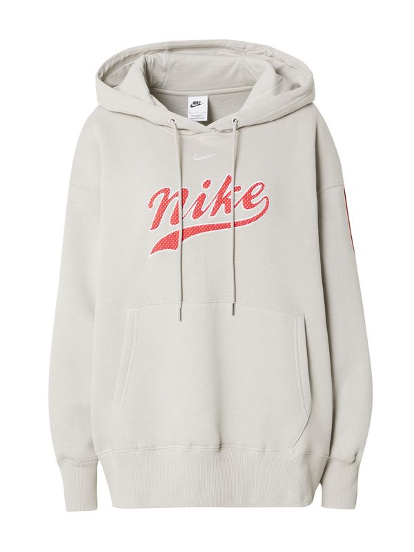 Nike Sportswear Nike Sportswear Majica 'PHNX FLC'  greige / rdeča / bela