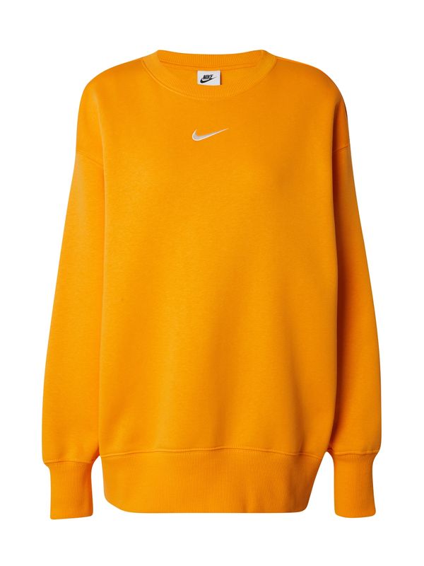 Nike Sportswear Nike Sportswear Majica 'PHOENIX FLEECE'  oranžna / bela