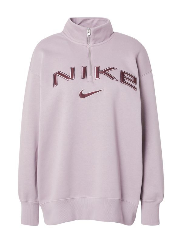 Nike Sportswear Nike Sportswear Majica 'Phoenix Fleece'  pastelno lila / temno rdeča / bela