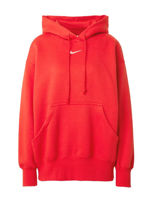 Nike Sportswear Nike Sportswear Majica 'Phoenix Fleece'  rdeča / bela