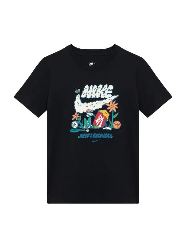 Nike Sportswear Nike Sportswear Majica 'REST'  zelena / oranžna / črna / bela