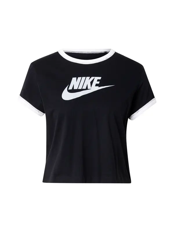 Nike Sportswear Nike Sportswear Majica 'RINGER'  črna / bela