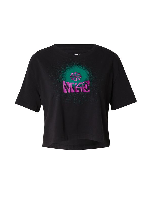 Nike Sportswear Nike Sportswear Majica  smaragd / neonsko lila / črna / bela