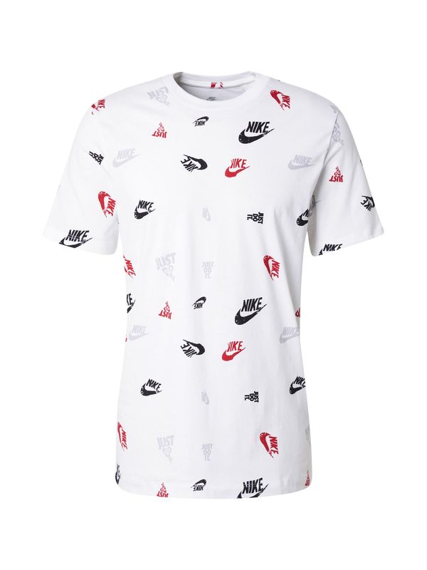 Nike Sportswear Nike Sportswear Majica  svetlo siva / rdeča / črna / bela