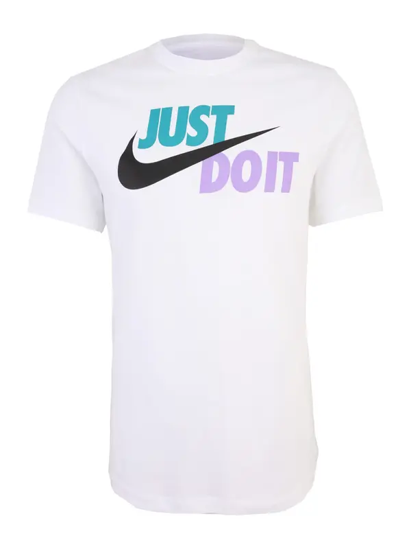 Nike Sportswear Nike Sportswear Majica 'Swoosh'  cijansko modra / sivka / črna / bela