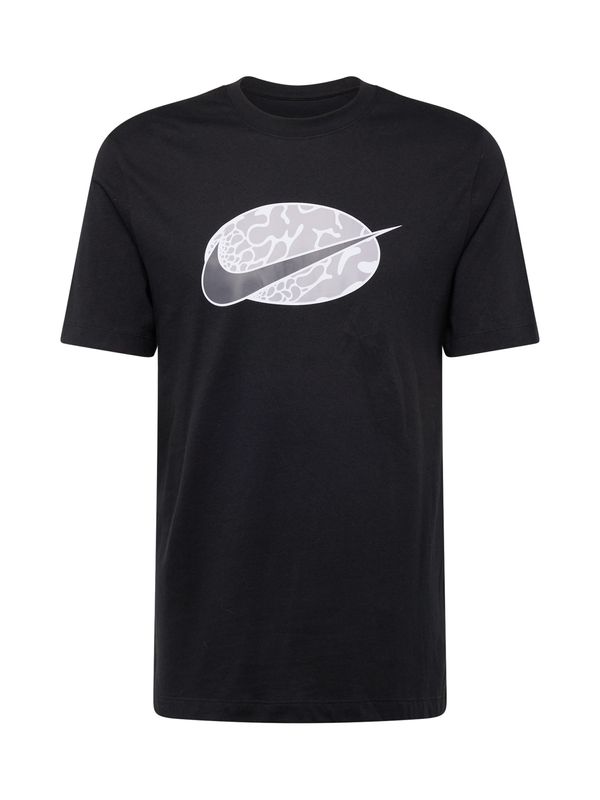 Nike Sportswear Nike Sportswear Majica 'SWOOSH'  grafit / svetlo siva / črna / bela