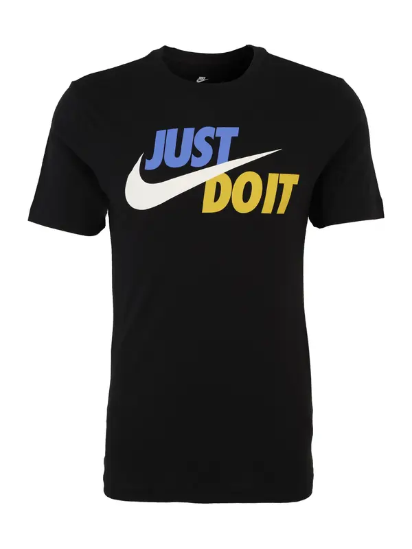 Nike Sportswear Nike Sportswear Majica 'Swoosh'  modra / temno rumena / črna / bela