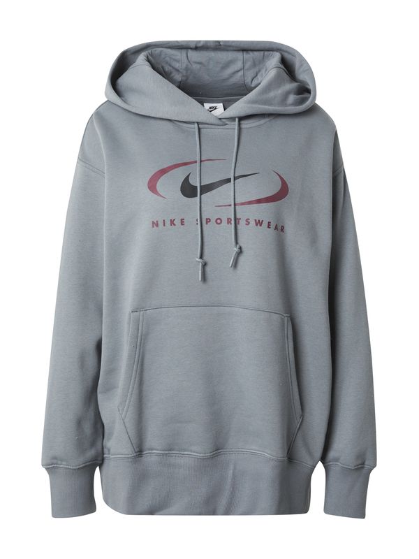 Nike Sportswear Nike Sportswear Majica 'Swoosh'  siva / bordo / črna