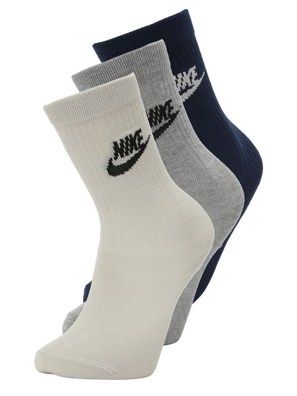 Nike Sportswear Nike Sportswear Nogavice 'Everyday Essential'  kremna / temno modra / pegasto siva / črna