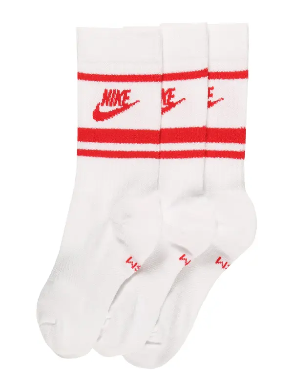 Nike Sportswear Nike Sportswear Nogavice 'Everyday Essential'  živo rdeča / bela