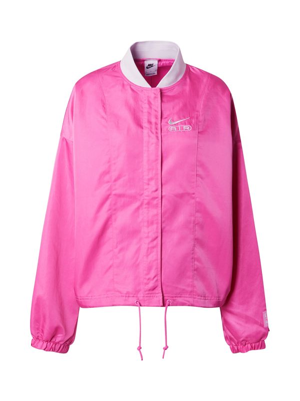 Nike Sportswear Nike Sportswear Prehodna jakna 'AIR'  svetlo siva / neonsko roza