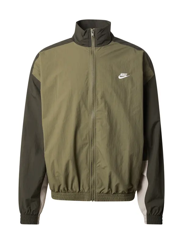 Nike Sportswear Nike Sportswear Prehodna jakna 'CLUB'  oliva / temno zelena / bela