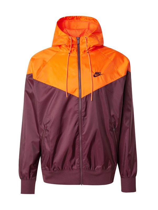 Nike Sportswear Nike Sportswear Prehodna jakna 'Heritage Essentials'  oranžna / burgund